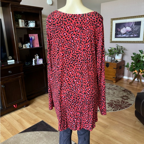 Jessica Simpson orangish/red & black long sleeve blouse-size XXXL - Picture 8 of 9